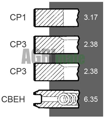 Technical drawing for PISTON RING SET
Ø 98.48 MM – STD