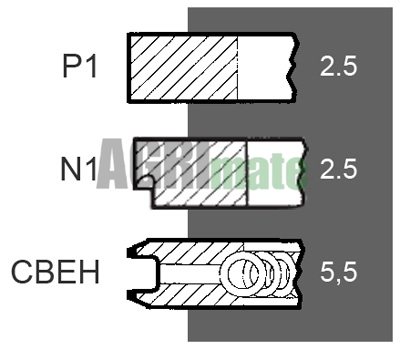 Technical drawing for PISTON RING SET
Ø 100 MM – STD