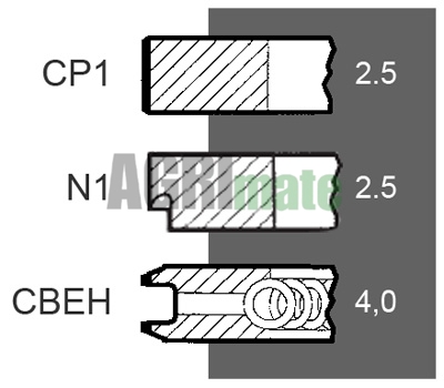 Technical drawing for PISTON RING SET
STD