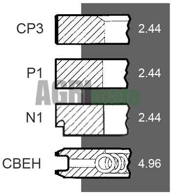 Technical drawing for PISTON RING SET
Ø 110 MM – STD