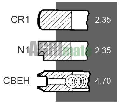 Technical drawing for PISTON RING SET
Ø 111.76 MM – STD