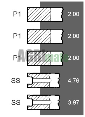 Technical drawing for PISTON RING SET
Ø 85 MM – STD