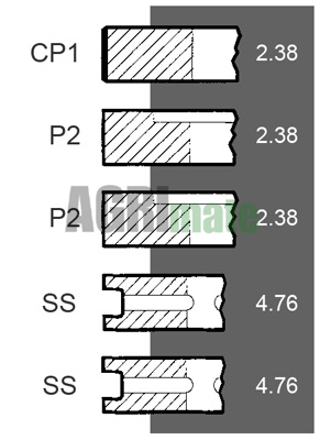 Technical drawing for PISTON RING SET
Ø 88.90 MM – STD