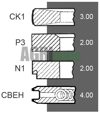 Technical drawing for PISTON RING SET
STD