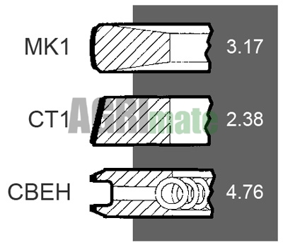 Technical drawing for PISTON RING SET
Ø 98.48 MM – STD