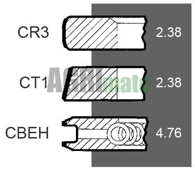 Technical drawing for PISTON RING SET
Ø 98.48 MM – STD