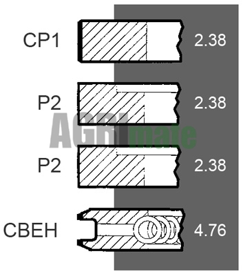 Technical drawing for PISTON RING SET
Ø 91.49 MM – STD