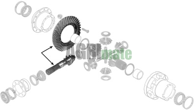 Technical drawing for CROWN WHEEL AND PINION SET