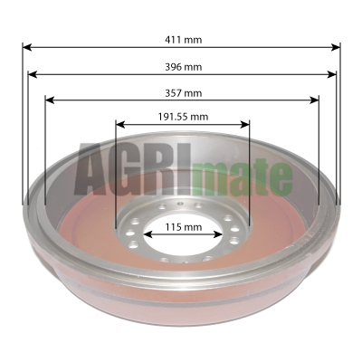 Technical drawing for BRAKE DRUM
Ø 115 X 411 MM