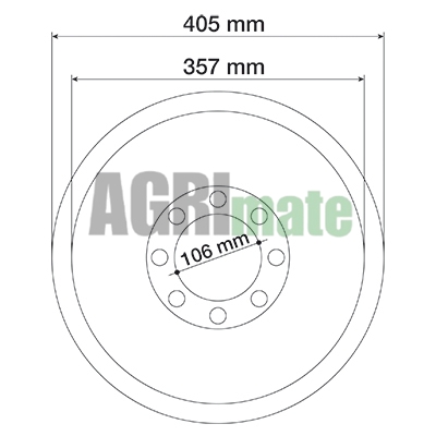 Technical drawing for BRAKE DRUM
Ø 108 X 405 MM