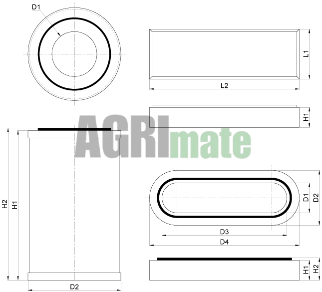 Technical drawing for CAB FILTER
