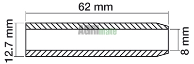 Technical drawing for VALVE GUIDE
Ø 8 X 12.7 MM – L 62 MM