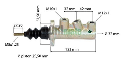 Technical drawing for MASTER BRAKE CYLINDER
LHM OIL