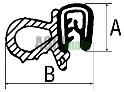 Technical drawing for WINDSCREEN SEAL
PER METRE