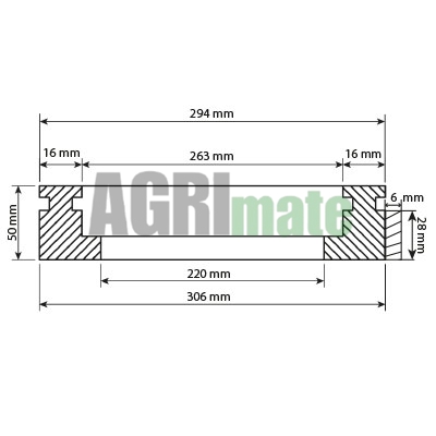 Technical drawing for BRAKE PISTON
Ø 306 MM – T 50 MM