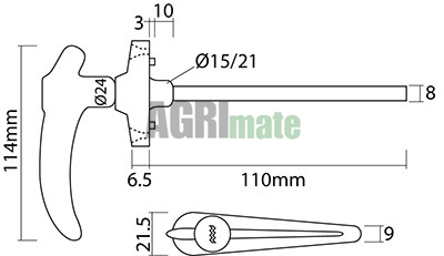 Technical drawing for DOOR HANDLE