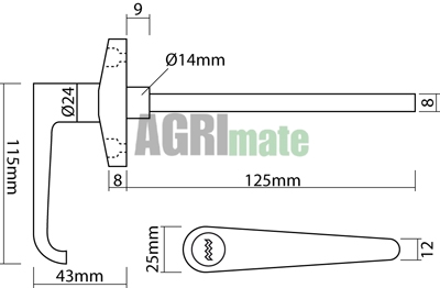 Technical drawing for DOOR HANDLE