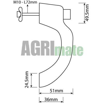 Technical drawing for DOOR HANDLE