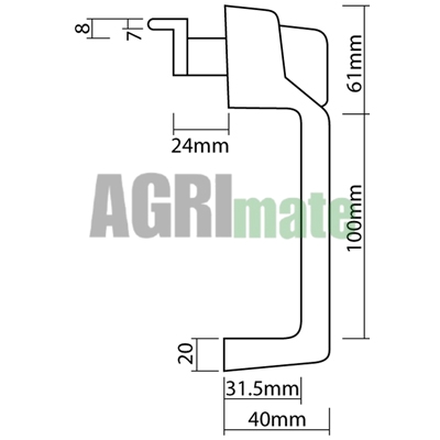 Technical drawing for DOOR HANDLE