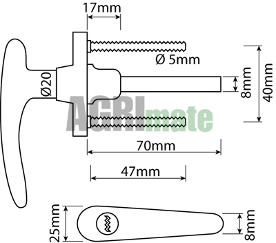 Technical drawing for DOOR HANDLE