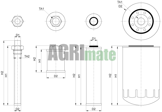 Technical drawing for HYDRAULIC FILTER