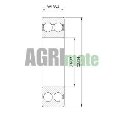 Technical drawing for DEEP GROOVE BALL BEARING – 2 ROW
40 x 90 x 33 mm