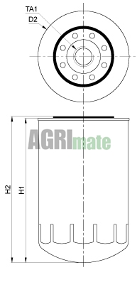 Technical drawing for COOLANT FILTER