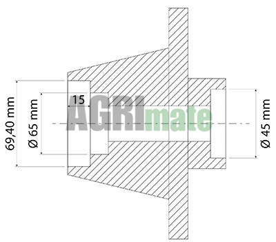 Technical drawing for FRONT WHEEL HUB
Ø 34.9 X 19.05 MM