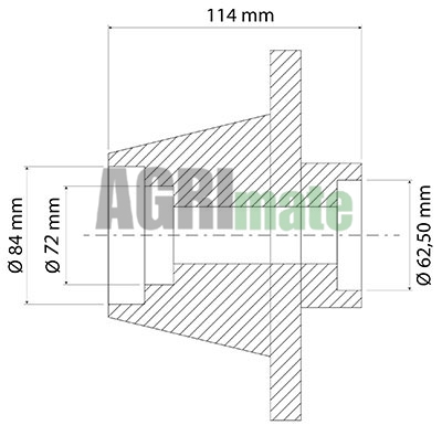Technical drawing for FRONT WHEEL HUB