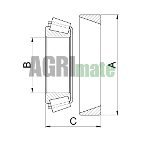 Technical drawing for BEARING
OUTER – Ø 1”1/2
