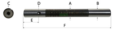 Technical drawing for FRONT AXLE CENTRE BEAM PIN
Ø 48 MM – L 440 MM