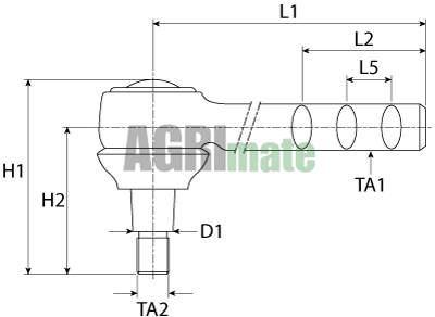 Technical drawing for TIE ROD OUTER