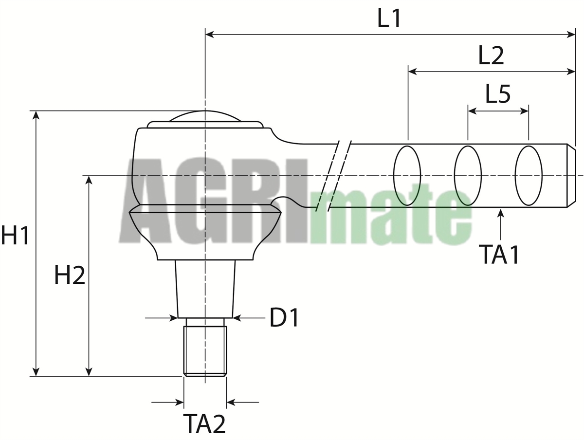 Technical drawing for TIE ROD OUTER