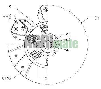 Technical drawing for ORGANIC RIGID PTO DISC – INTERNAL
Ø 280 – 41 X 45 – Z 22