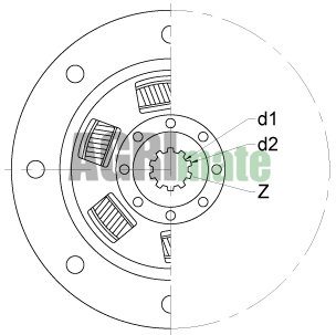 Technical drawing for TORSION DAMPER
1.5/8” – 26 / 8 BOLT