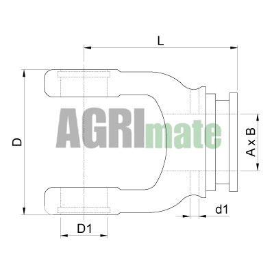 Technical drawing for STANDARD YOKE FOR TUBE
(66 x 3.50) 2.H8 – 35 x 106.5 – S9