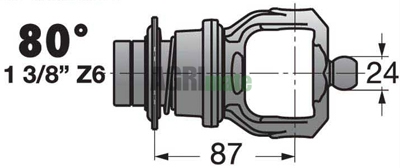 Technical drawing for WIDE-ANGLE YOKE QUICK RELEASE
1 3/8”(6) – 22 x 76 – S2/G2