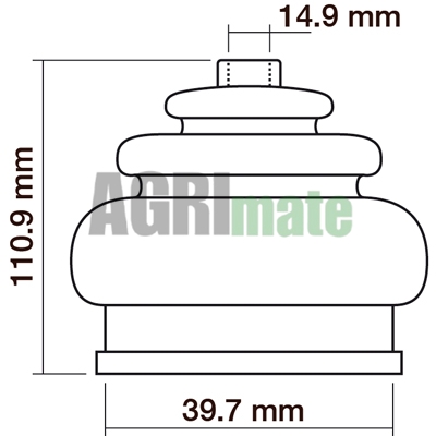 Technical drawing for GEAR LEVER BOOT
Ø 14.9 X 39.7 MM – L 110.9 MM