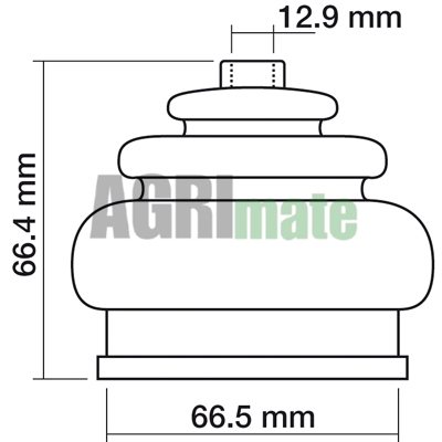 Technical drawing for GEAR LEVER BOOT
Ø 12.9 X 66.5 MM – L 66.4 MM