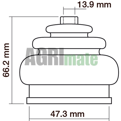 Technical drawing for GEAR LEVER BOOT
Ø 13.9 X 47.3 MM – L 66.2 MM