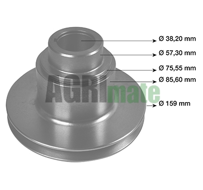 Technical drawing for CRANKSHAFT PULLEY