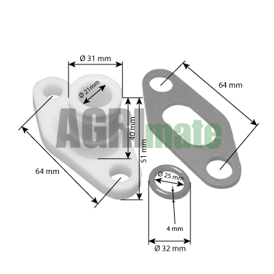 Technical drawing for FLANGE ADAPTER KIT