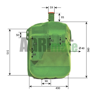 Technical drawing for FUEL TANK
70 L.