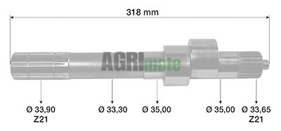 Technical drawing for HYDRAULIC PUMP CAMSHAFT
MK111 – Ø 33.15 – L.320 MM – Z=21