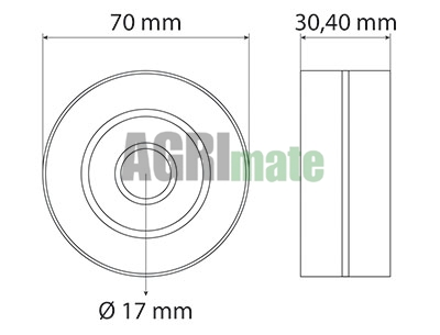 Technical drawing for IDLER PULLEY
Ø 70 MM – L 30.40 MM