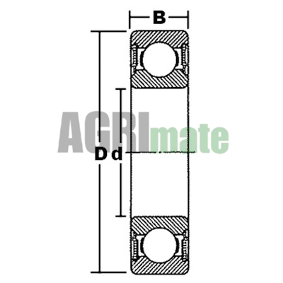 Technical drawing for DEEP GROOVE BALL BEARING
6203-2RS/C3