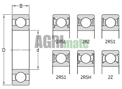 Technical drawing for DEEP GROOVE BALL BEARING
6204-2RS C3