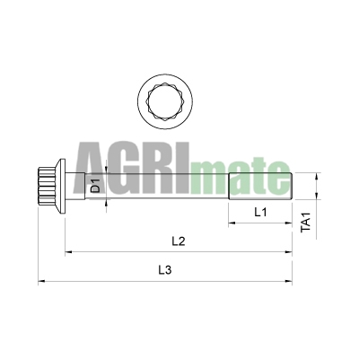 Technical drawing for CYLINDER HEAD BOLT
L 156 mm – M14 x 2.0