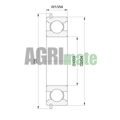 Technical drawing for DEEP GROOVE BALL BEARINGS – GROOVE
6306-NR