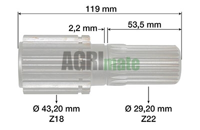 Technical drawing for PLANETARY GEAR SHAFT
Z=18/22